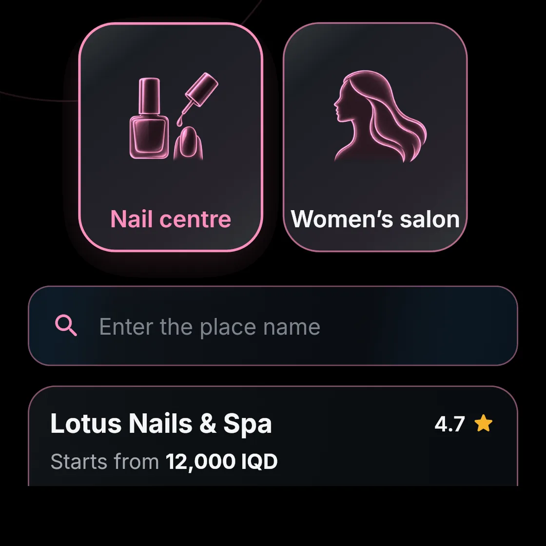 Lotus Nails & Spa: Nail centre, 4.7, starts from 12,000 IQD.
